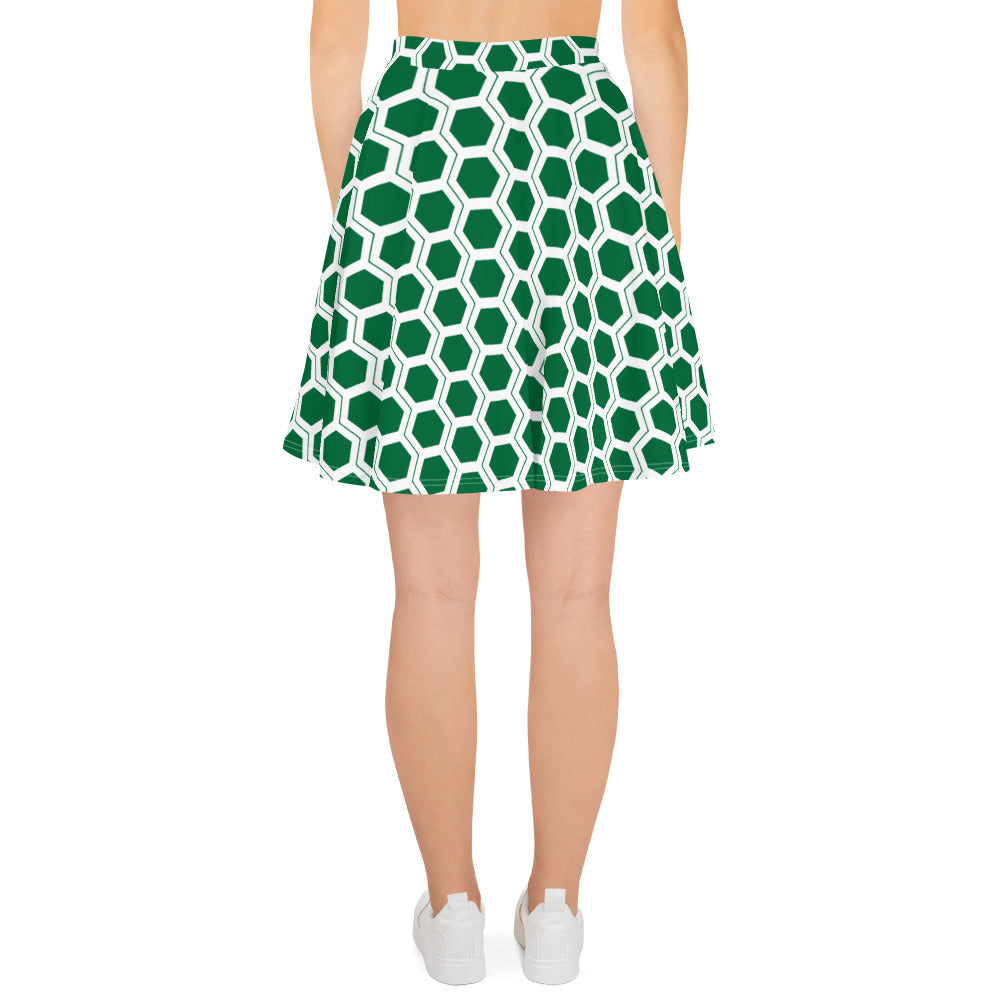 Honeycomb Skater Skirt - Forest Green