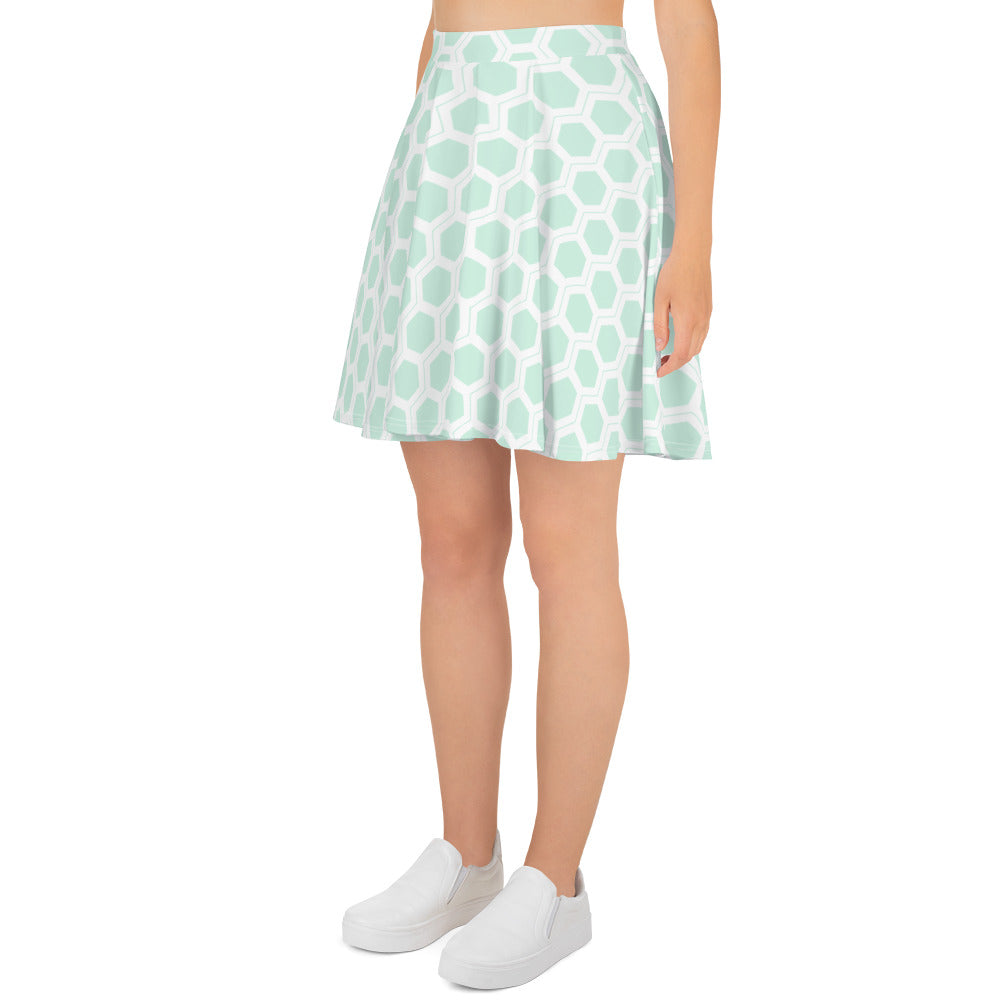 Honeycomb Skater Skirt - Seafoam