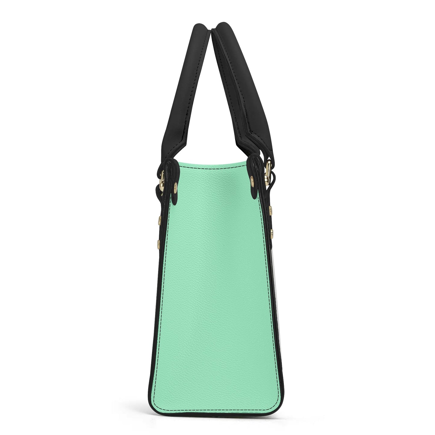 Honeycomb Womens PU Handbag - Seafoam Green/Coral