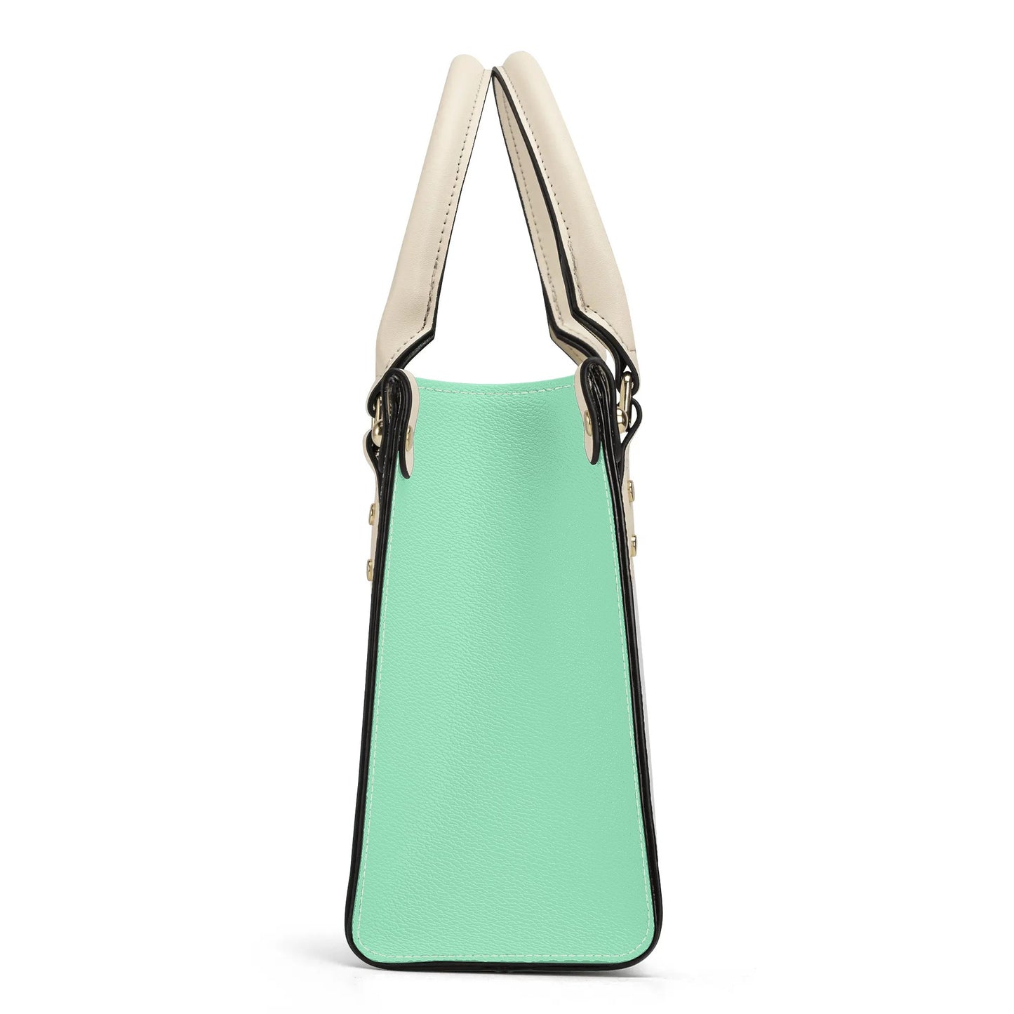 Honeycomb Womens PU Handbag - Seafoam Green/Coral