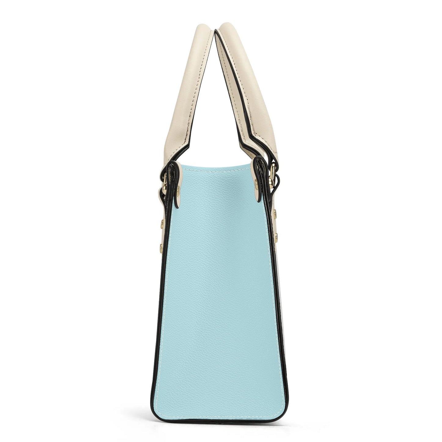 Honeycomb Women PU Handbag - Powder Blue/Mauve