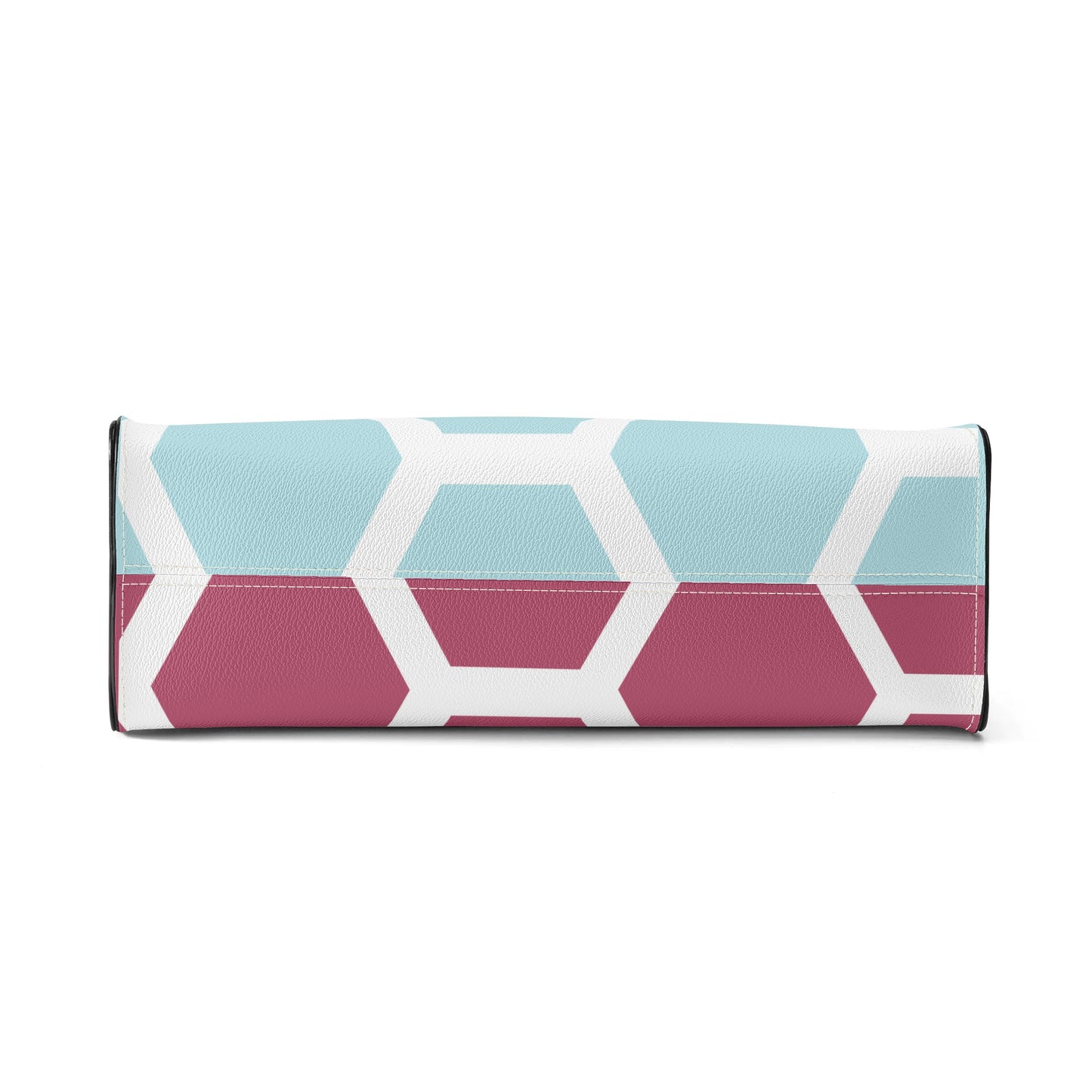 Honeycomb Women PU Handbag - Powder Blue/Mauve