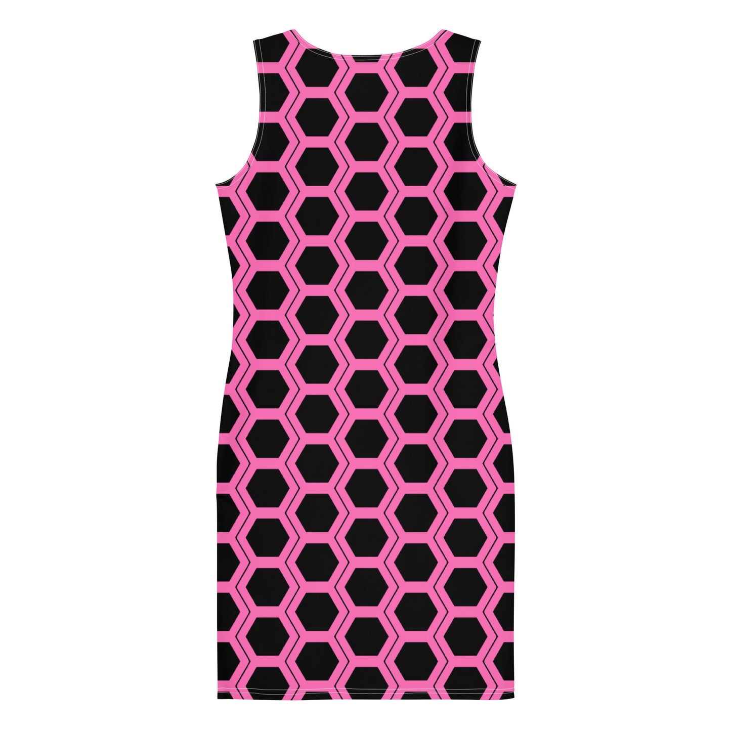 Honeycomb Bodycon Dress - Black/Pink