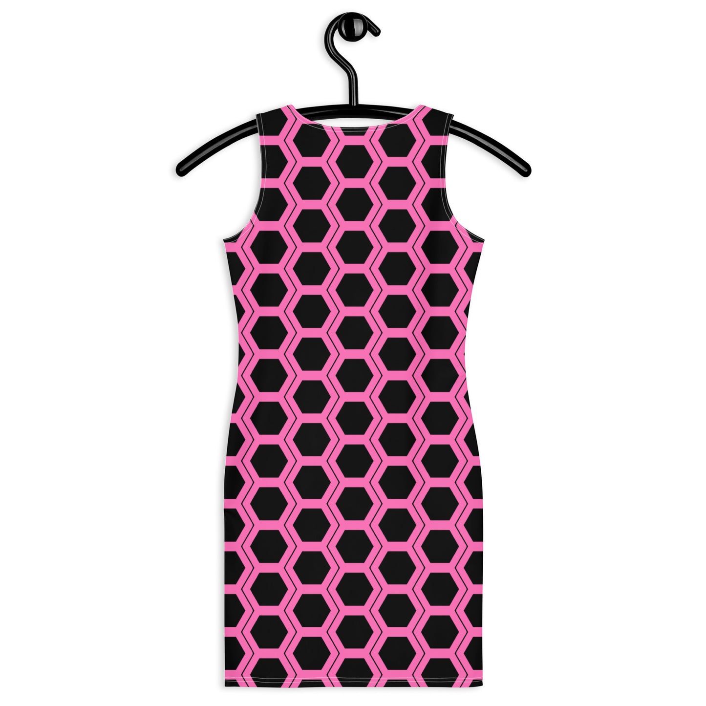 Honeycomb Bodycon Dress - Black/Pink