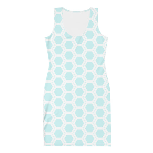 Honeycomb Bodycon dress - Light Blue