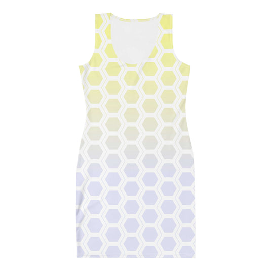 Gradient Honeycomb Bodycon dress - Pastel Yellow/Lavender