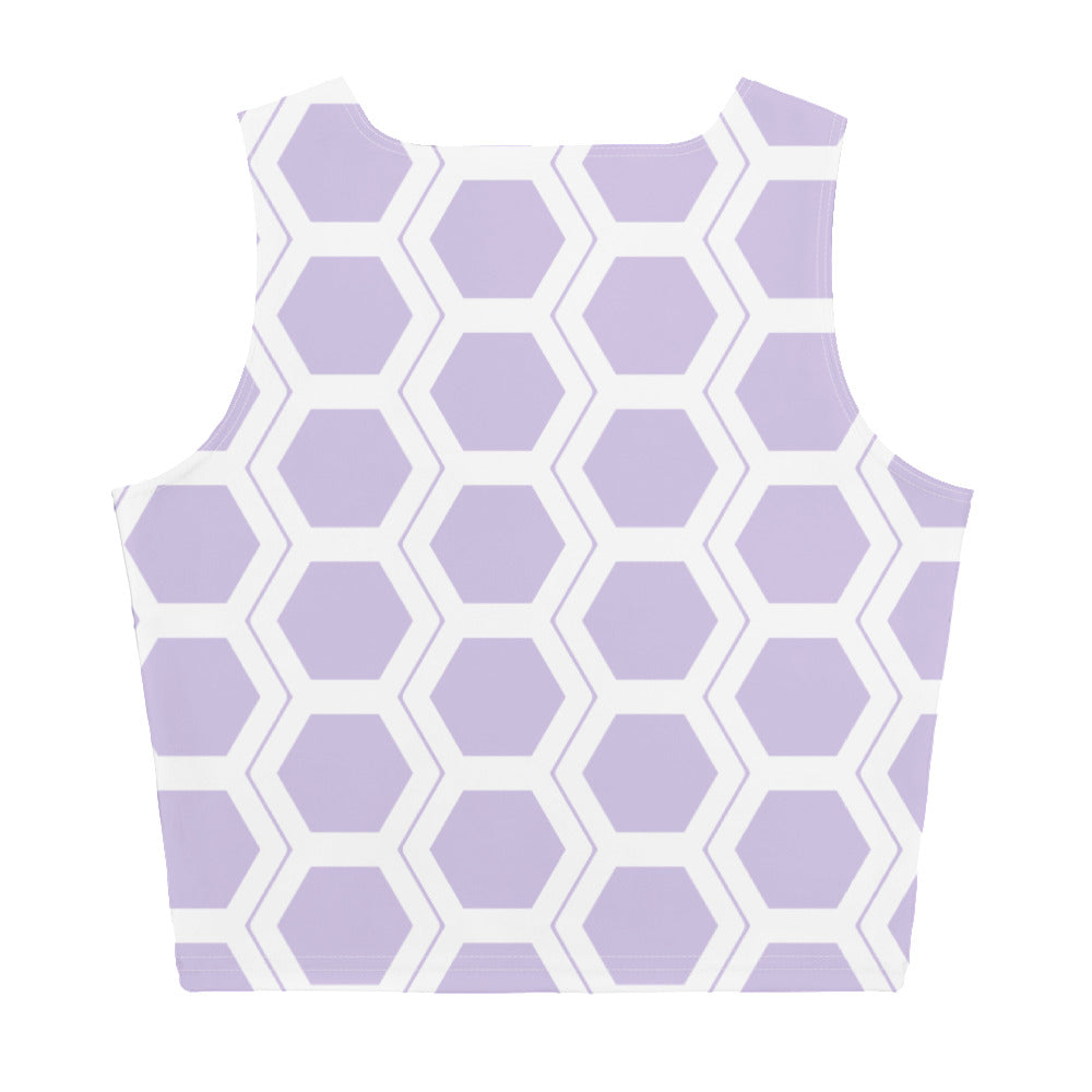 Honeycomb Pattern Crop Top - Lavender