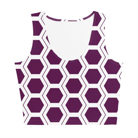 Honeycomb Pattern Crop Top - Berry