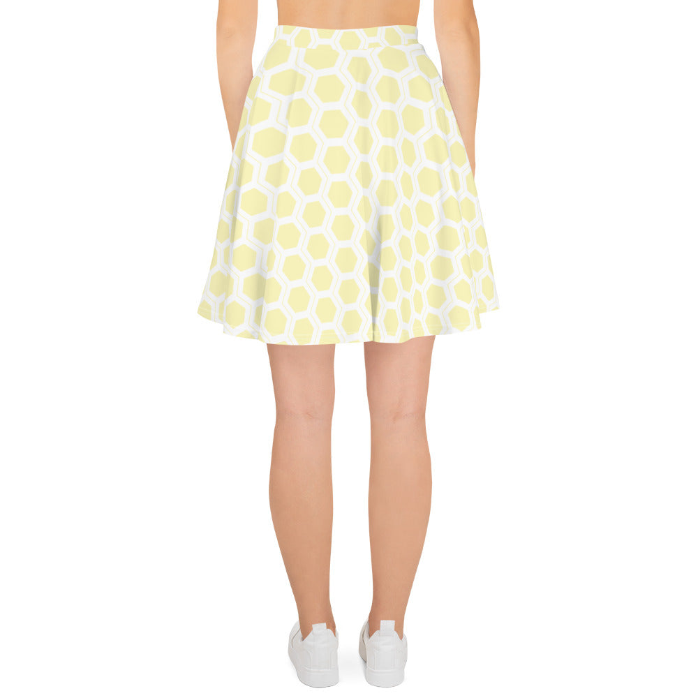 Honeycomb Skater Skirt - Pastel Yellow