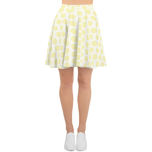 Honeycomb Skater Skirt - Pastel Yellow