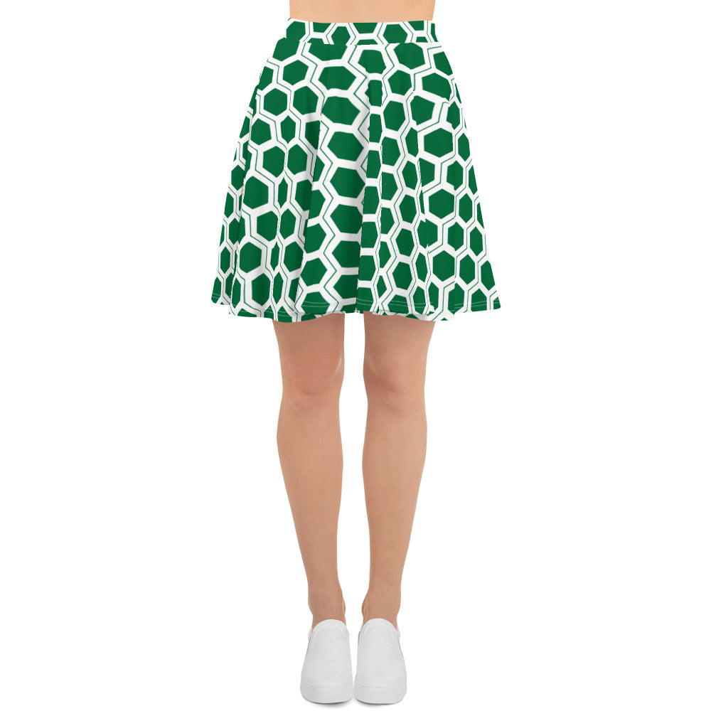 Honeycomb Skater Skirt - Forest Green