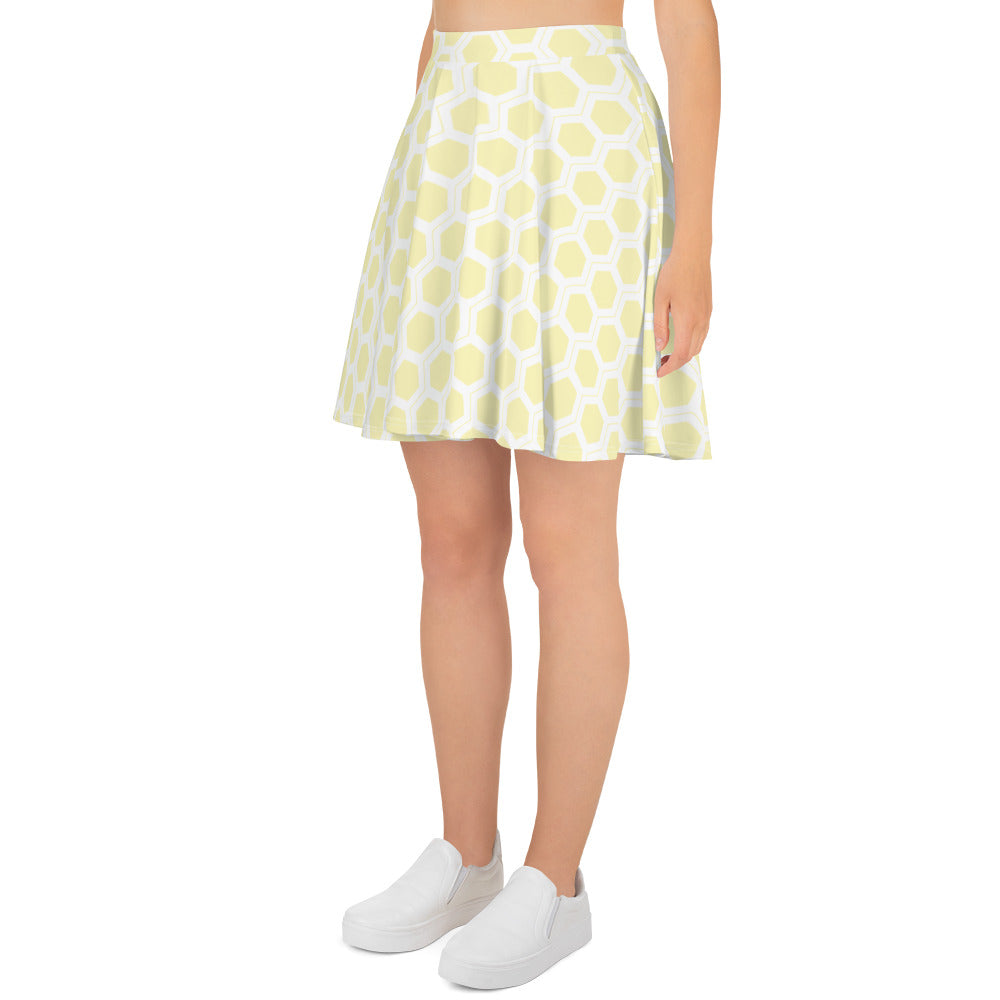 Honeycomb Skater Skirt - Pastel Yellow