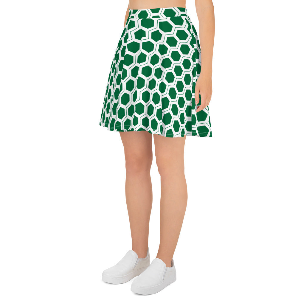 Honeycomb Skater Skirt - Forest Green