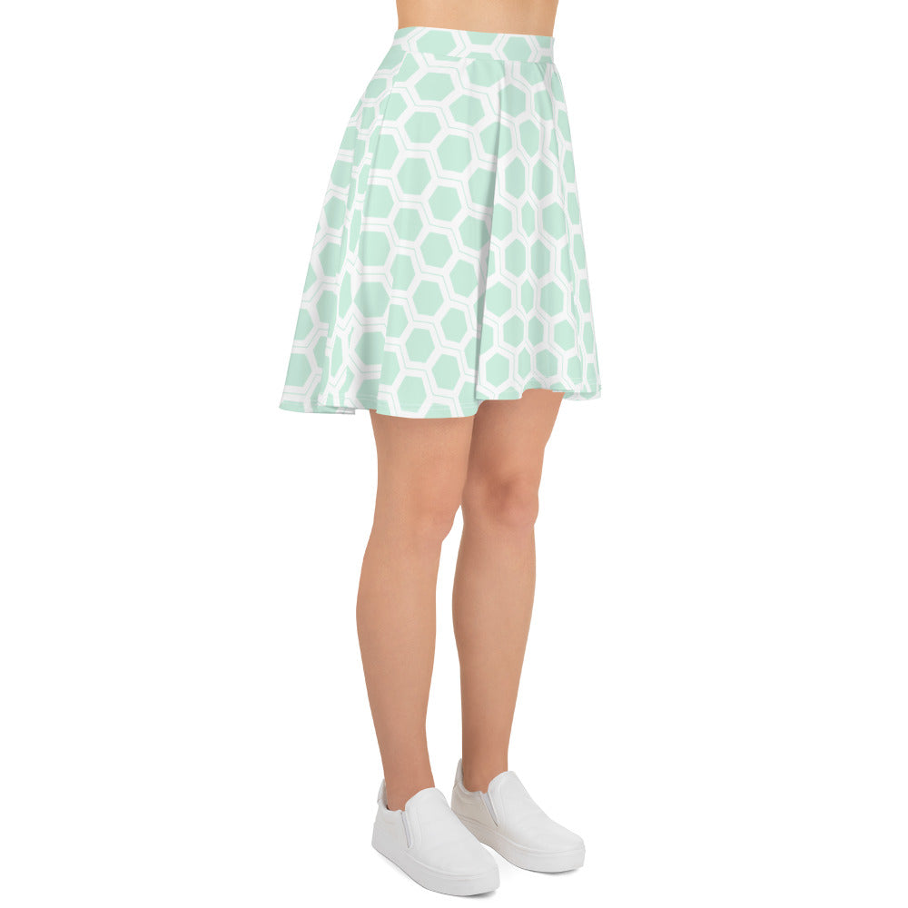 Honeycomb Skater Skirt - Seafoam