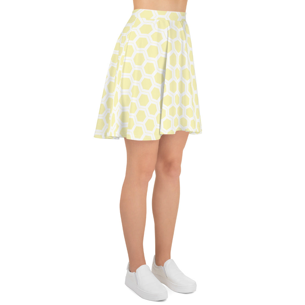 Honeycomb Skater Skirt - Pastel Yellow