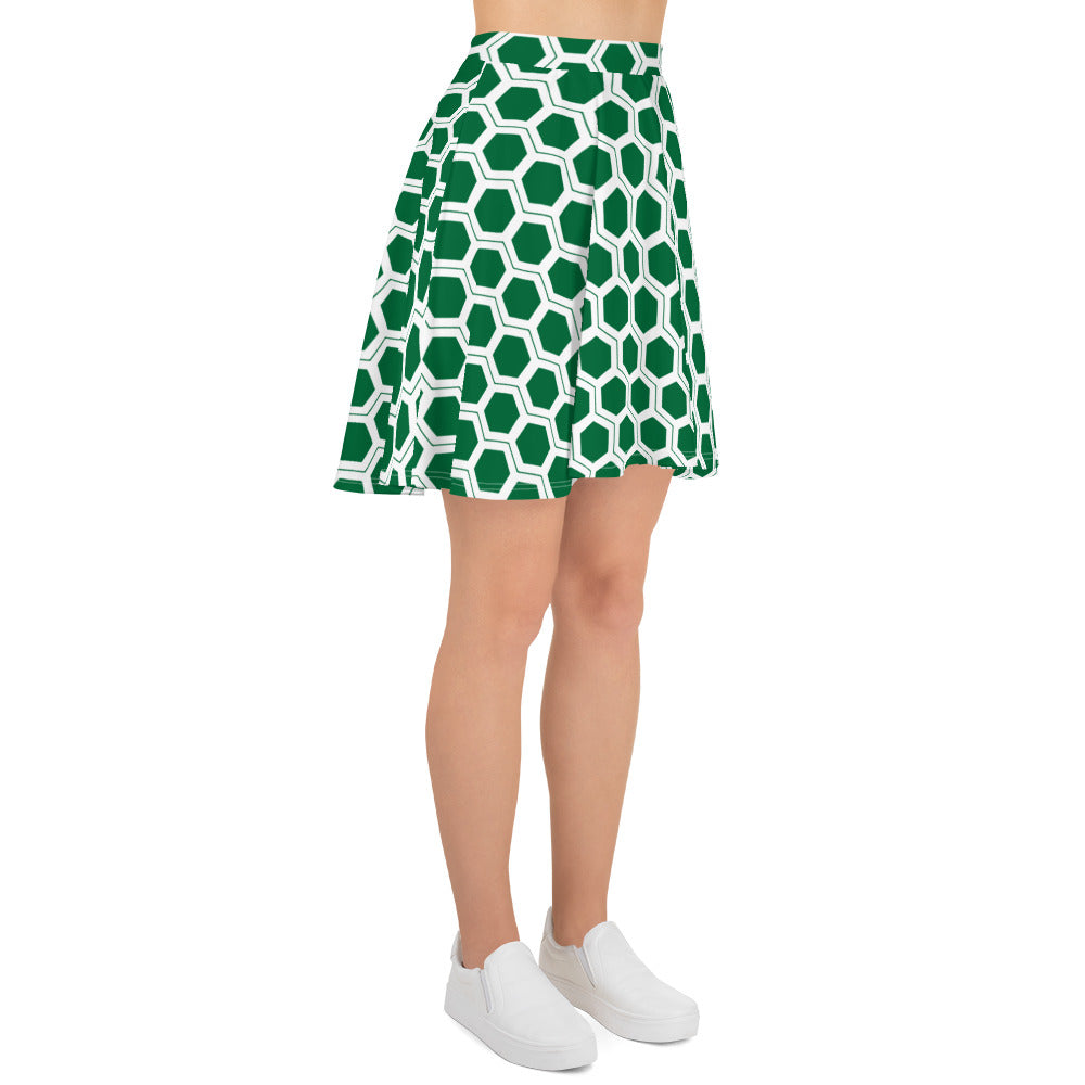 Honeycomb Skater Skirt - Forest Green