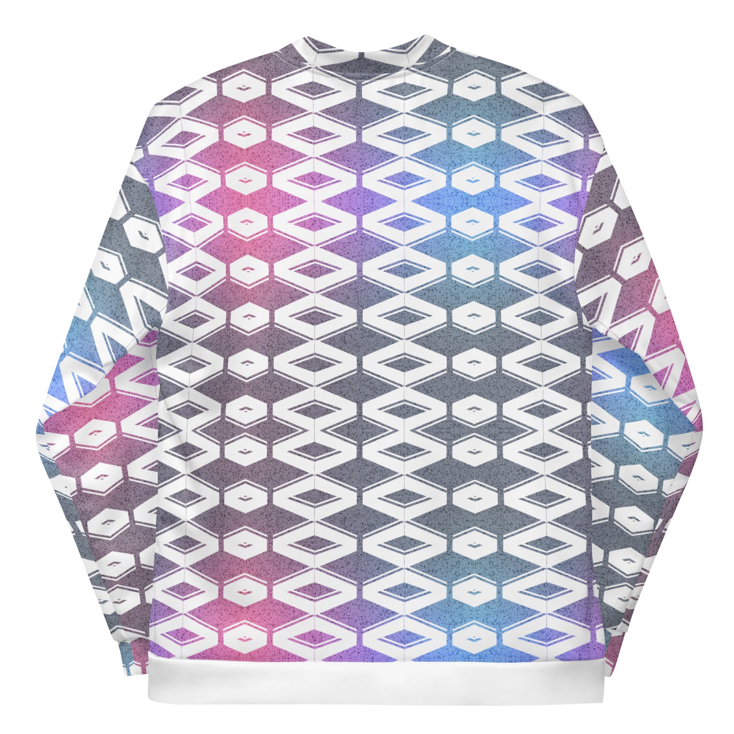 Laser Gradient Diamond Pattern Unisex Bomber Jacket